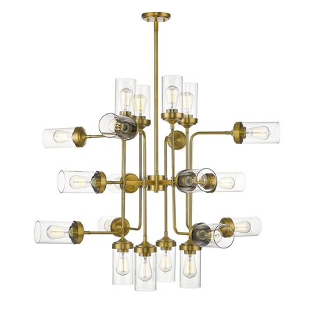 Z-Lite Calliope 20 Light Pendant, Foundry Brass & Clear 617-20FB